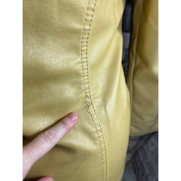 Fingerhut Vegan leather Jacket gun Mustard vintage 1970s - Picture 11 of 15